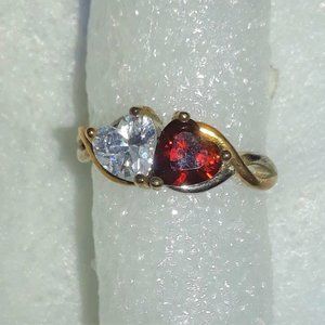 Brand New Beautiful Forever Love Two Hearts CZ Ring - Size 8